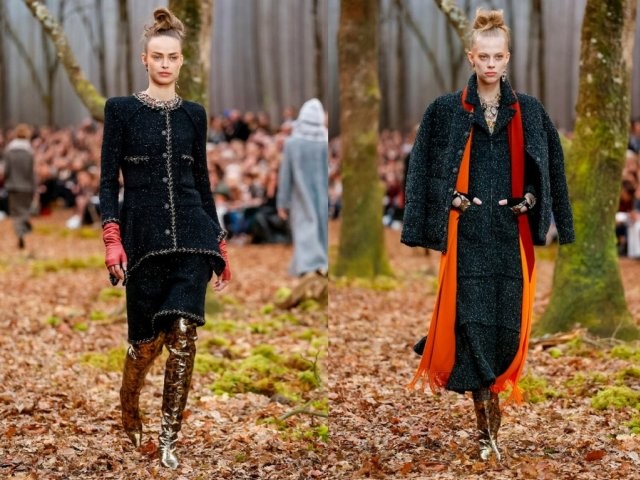 Вы в лес по грибы? Нет, на показ мод - руководитель модного дома Chanel дизайнер Карл Лагерфельд презентовал новую коллекцию 9