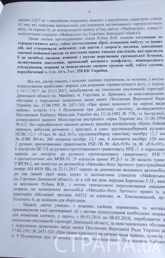 Рубана обвиняют в организации переворота - подготовке убийства руководителей страны и захвату ВР 14