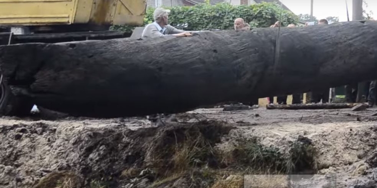 Старинную лодку-довбанку времен Киевской Руси нашли на Волыни и уже 3 года хранят на пилораме