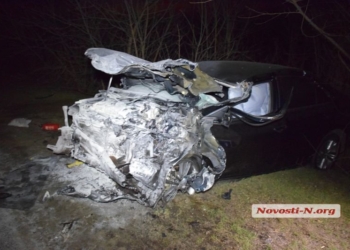 Под Николаевом Toyota выехала на встречную полосу и ударилась лоб в лоб с грузовиком. Водитель погиб