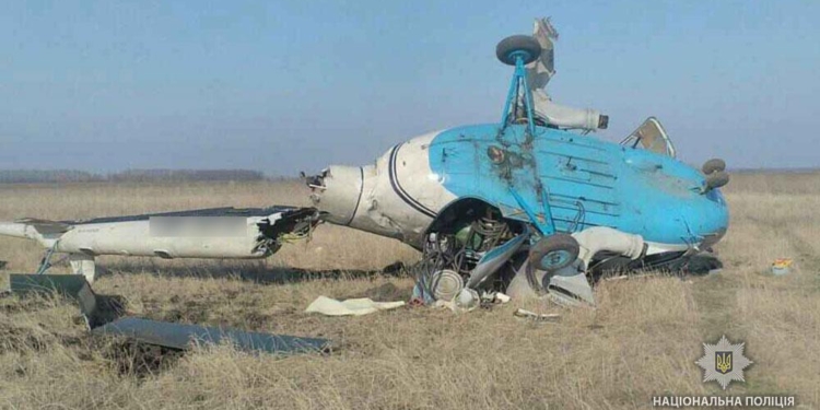 В Полтавской области упал вертолет