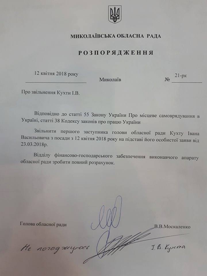 Москаленко уволила Кухту с должности своего первого заместителя 1