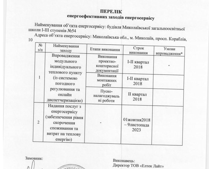 В Николаеве заключили первые одиннадцать договоров на энергосервис школ. Перспективный рынок поделили две киевские фирмы 1