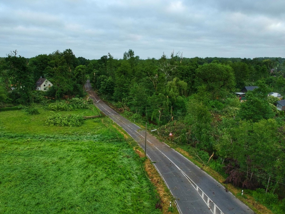 Торнадо в Германии "положил" лес и сорвал крыши 9