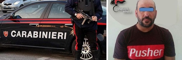 В Италии задержали мужчину с наркотиками в футболке “наркодилер”
