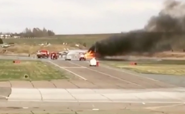 В РФ при взлете загорелся истребитель МиГ-31