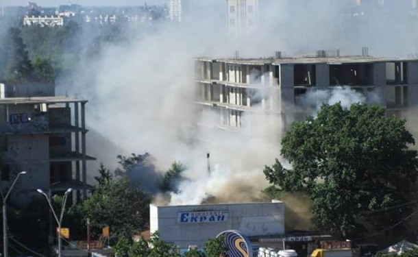 В Киеве горел кинотеатр Экран