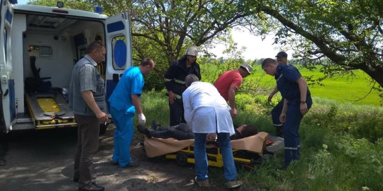 На Николаевщине авто слетело в кювет и загорелось – водителя спасли очевидцы ДТП