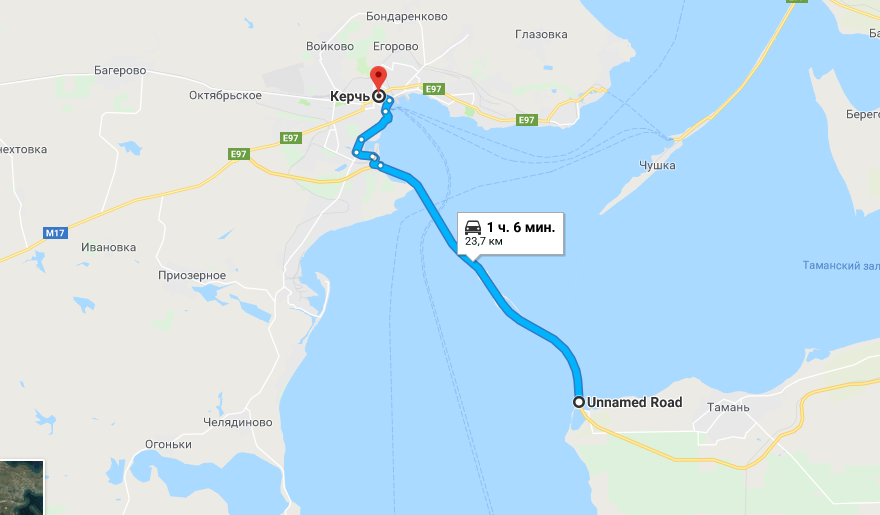 Карты Google "увидели" Керченский мост 1