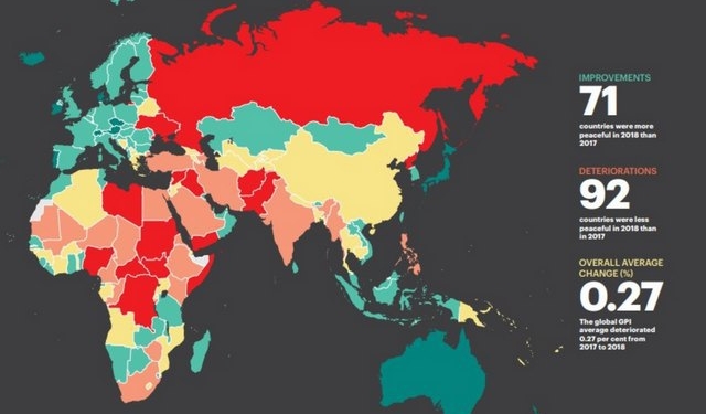 Украина выбралась из десятки самых опасных стран мира. Но недалеко