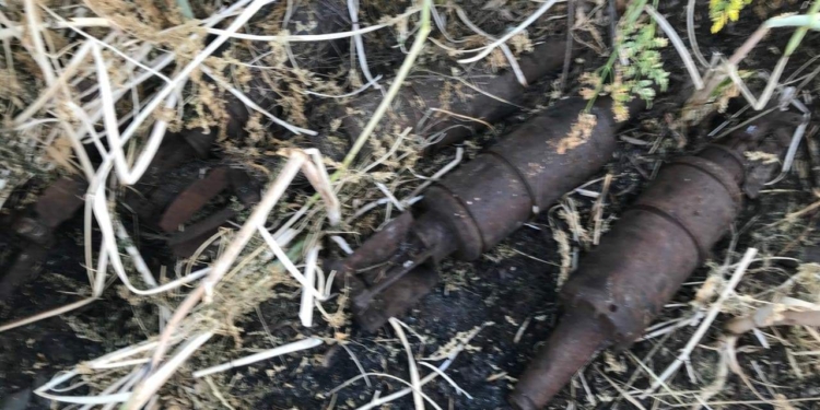 Очередные старые артснаряды нашли на Николаевщине: один в Новоодесском районе, еще 5 – в Николаевском