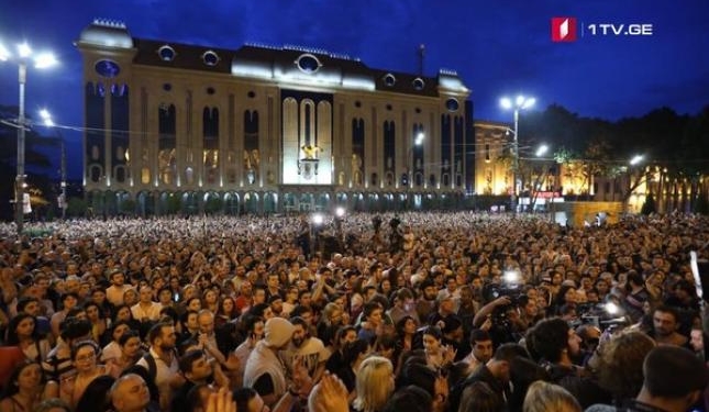 Грузины вышли на многотысячный митинг требовать отставки правительства