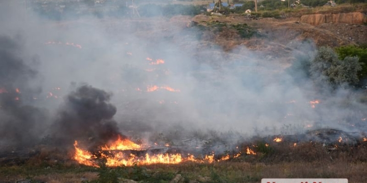 Под Николаевом горит свалка