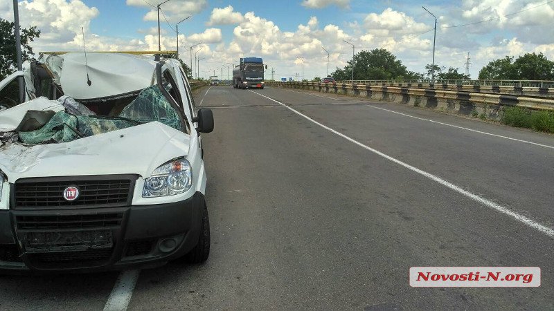 Под Николаевом водитель «Фиата» уснул и въехал в грузовик. Пострадали трое детей 10