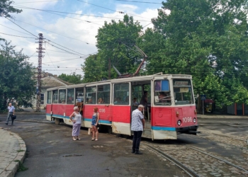 Короткий ливень в Николаеве на время «обездвижил» трамваи и повалил дерево на трамвайные пути