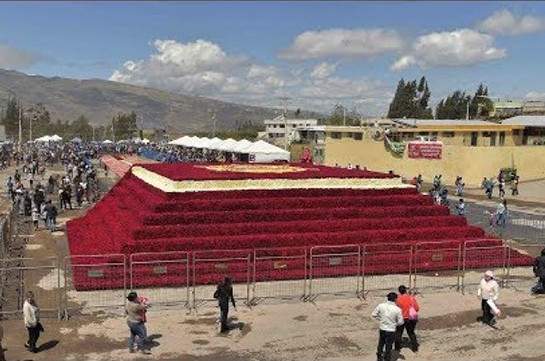 В Эквадоре решили показать свои возможности - создали пирамиду из 500 тыс. роз 1