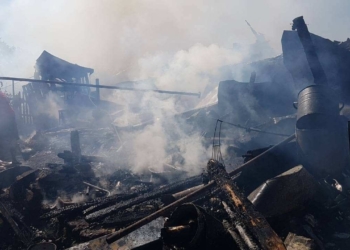 В Баловном горящая хозпостройка чуть не подожгла жилой дом и гараж