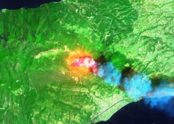 Пожары в Греции сняли со спутника