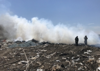 В Вознесенске горела свалка. Тушили до ночи