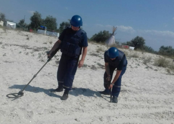 У «Кинбурн-кемпа» на Кинбурнской косе нашли старый артснаряд