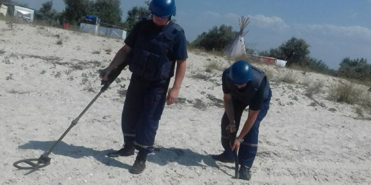 У «Кинбурн-кемпа» на Кинбурнской косе нашли старый артснаряд