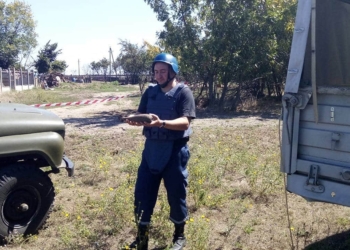 На херсонском шоссе в Николаеве нашли старую минометную мину