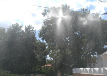 Уголок спасения от жары теперь появился и в детском городке «Сказка»