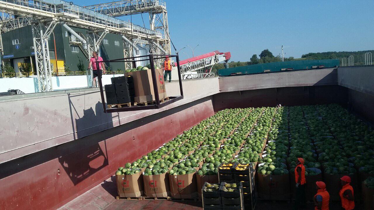 Херсонские арбузы уже в Киеве – баржа “НИБУЛОНа” была в пути 3 суток