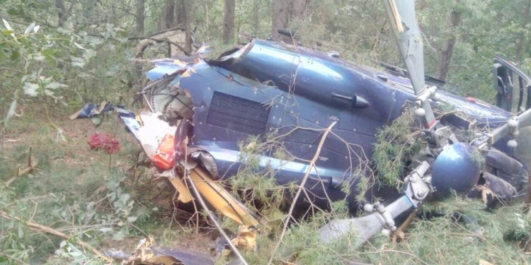 На Трухановом острове в центре Киева разбился вертолет