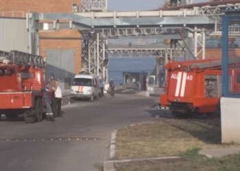 На территории Николаевского порта горело в металлических бункерах