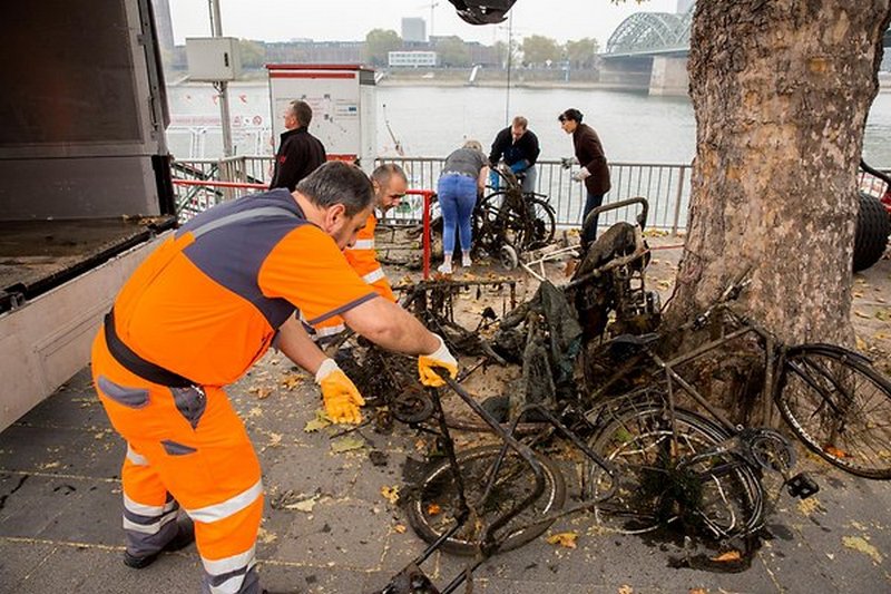 В Кёльне почистили Рейн – на дне обнаружились велосипеды, корзины для покупок, дорожные знаки и вентиляторы общим весом 2,5 тонны 1