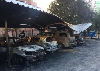 В Одессе сожгли пять автомобилей на стоянке