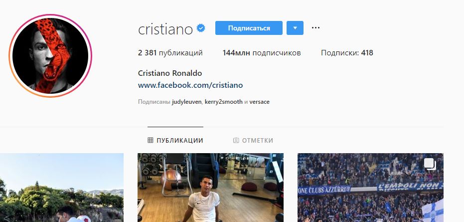 Криштиану Роналду стал лидером Instagram по числу подписчиков 1