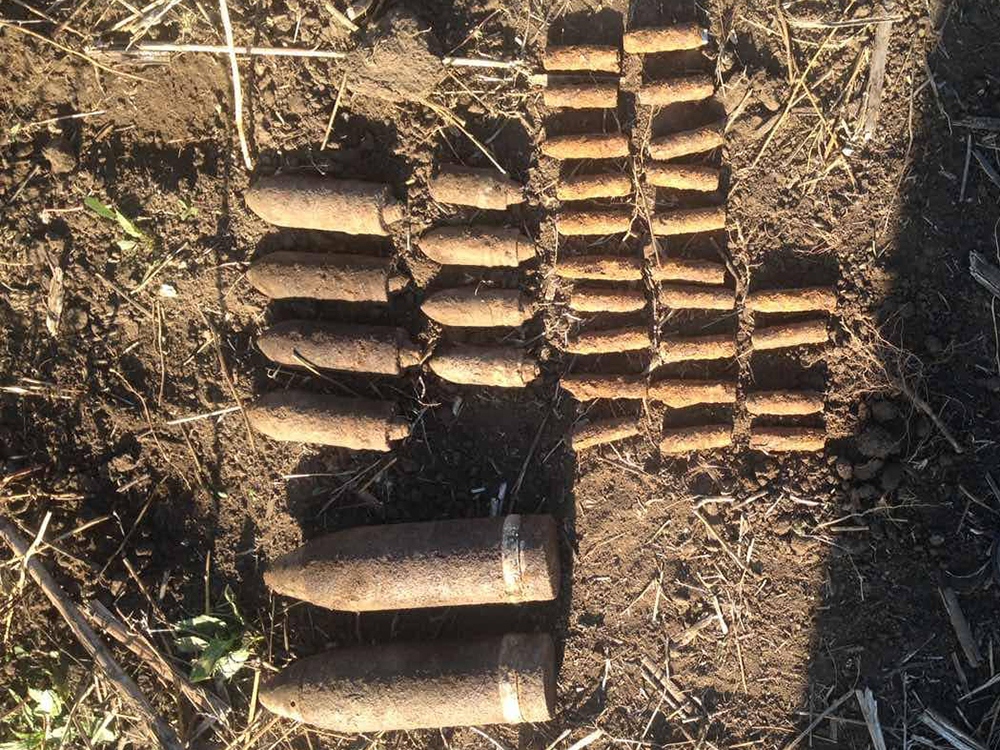 За два дня в Новобугском районе обнаружили 34 артснаряда времен прошлых войн 1