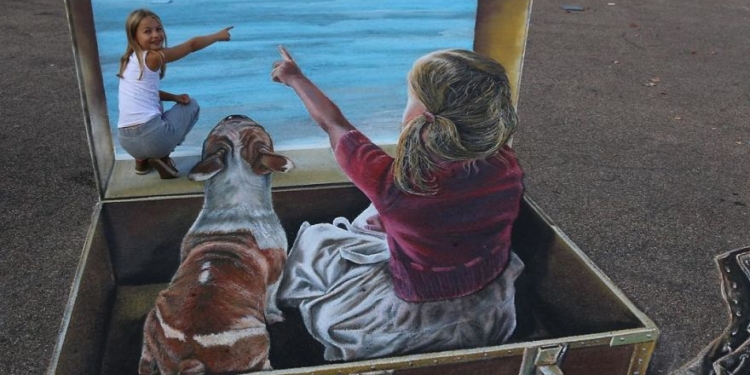 3D рисунки голландского художника заставляют прохожих остановиться