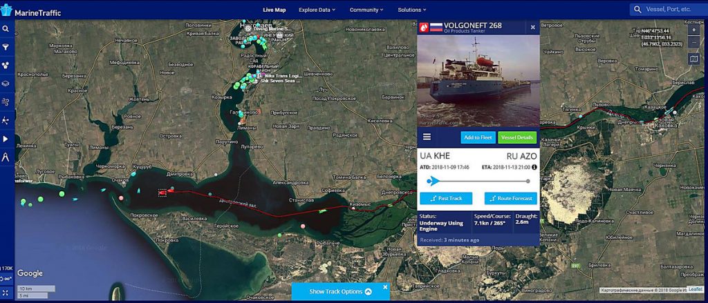 В акваторию Николаева зашел российский танкер «Балтфлот 18» фирмы из санкционного списка 5