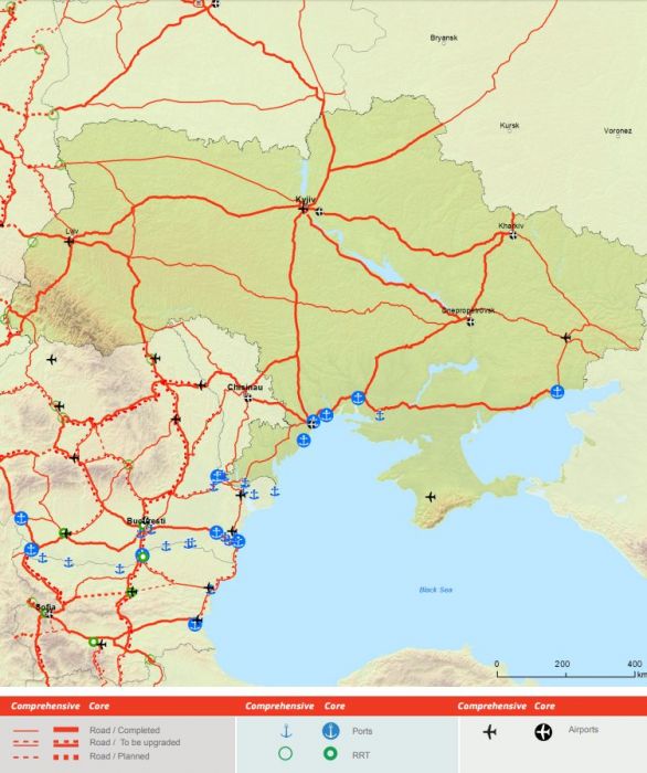 Еврокомиссия обнародовала карты трансъевропейских коридоров TEN-T на территории Украины - Николаев в сети 4