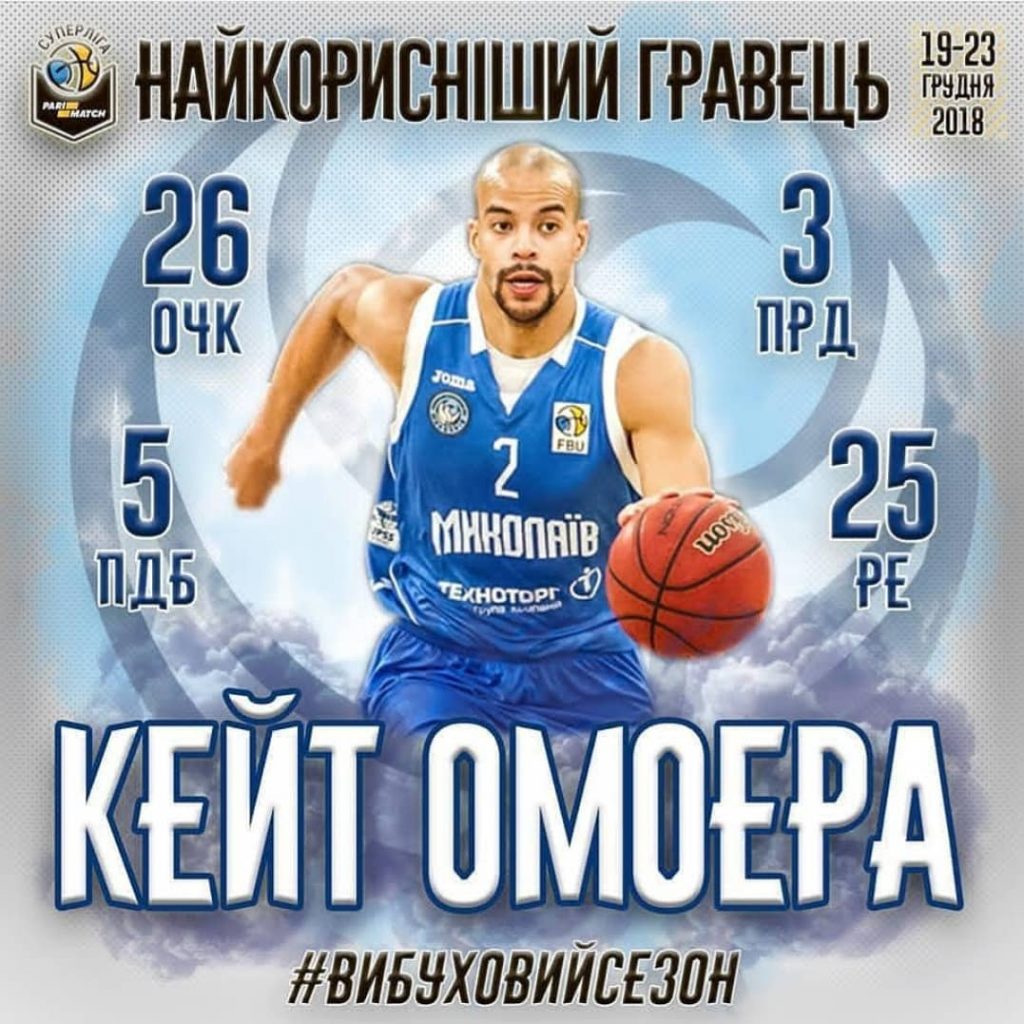 Форвард МБК «Николаев» претендует на звание лучшего игрока месяца в баскетбольной Суперлиге 3