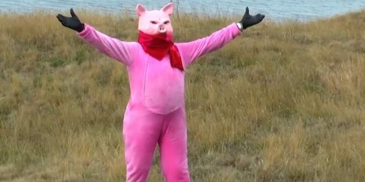 Новый год – новый образ. Директор Одесского зоопарка снялся в клипе в образе свиньи