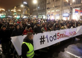 В столице Сербии Белграде вновь прошли акции протеста против политики президента Вучича