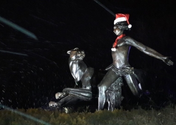 В Николаеве неизвестные “раздели” памятник Маугли возле зоопарка – горожан просят опознать злоумышленников