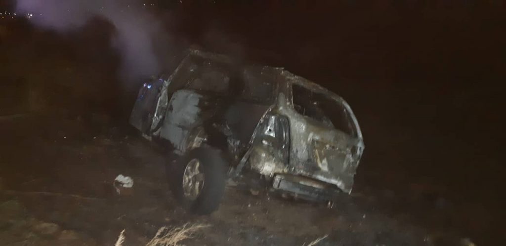 В Витовском районе сгорел автомобиль Kia Sorento 1