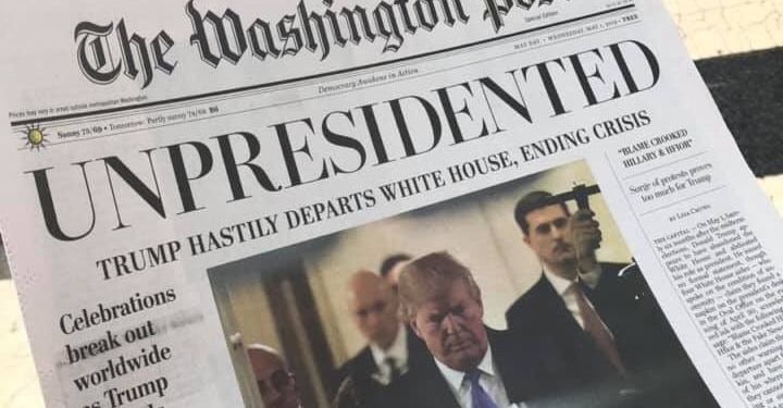 Трамп сбежал из Белого дома и улетел в Ялту: в Вашингтоне распространили фальшивый номер The Washington Post