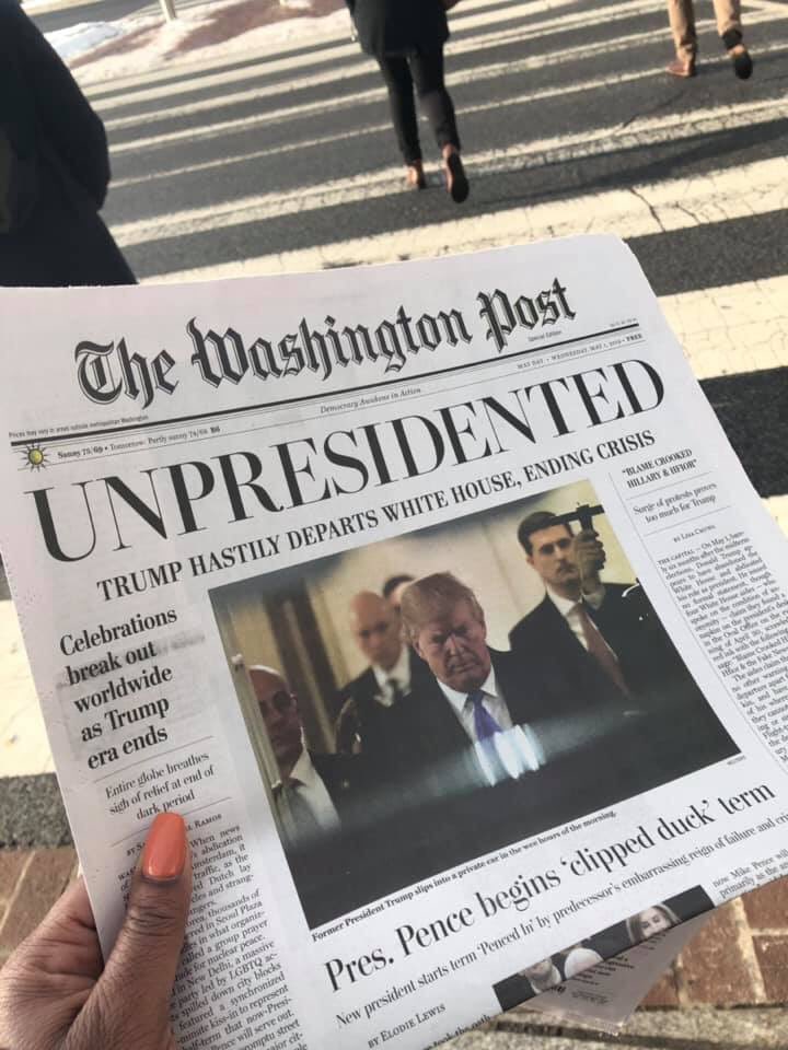 Трамп сбежал из Белого дома и улетел в Ялту: в Вашингтоне распространили фальшивый номер The Washington Post 1