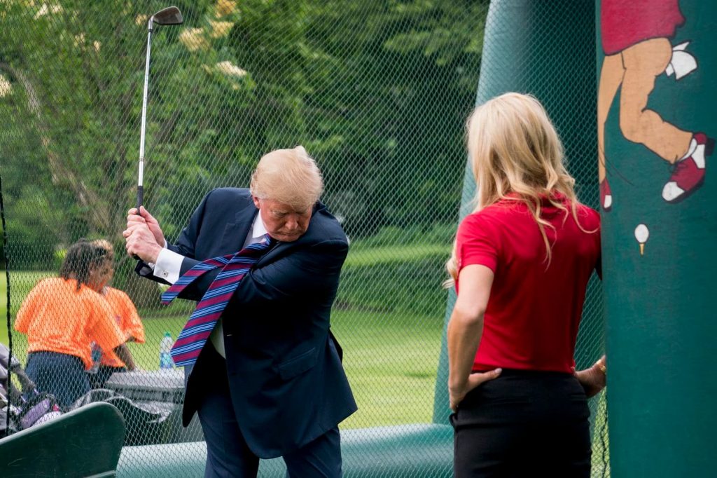 Красиво жить не запретишь: Трамп разместил в Белом доме симулятор для игры в гольф размером с комнату 1