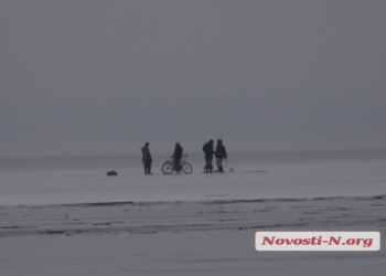 Тонкий лед не пугает николаевских рыбаков: они отходят от берега на 300 метров