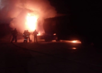 Ночью в Очакове горел бензовоз