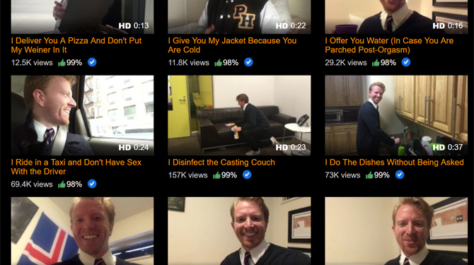 Пользователи Pornhub полюбили канал без секса. Его автор моет посуду и целует на ночь