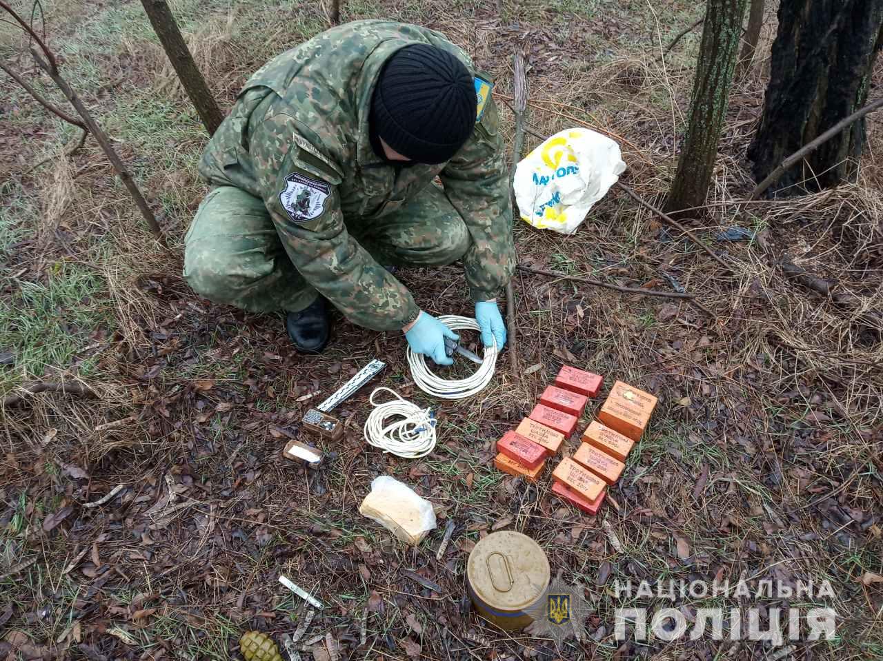 На Николаевщине в лесополосе нашли пакет с гранатой и тротилом