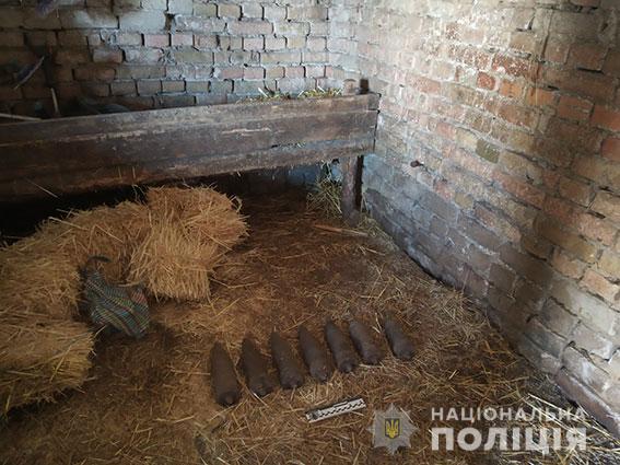 На Николаевщине мужчина спрятал старые немецкие артснаряды в гараже под соломой 7